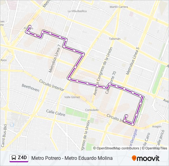 Mapa de Z4D de autobús