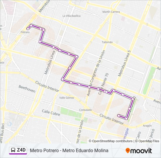 Mapa de Z4D de autobús