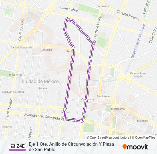 Z4E Bus Line Map