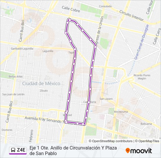 Mapa de Z4E de autobús