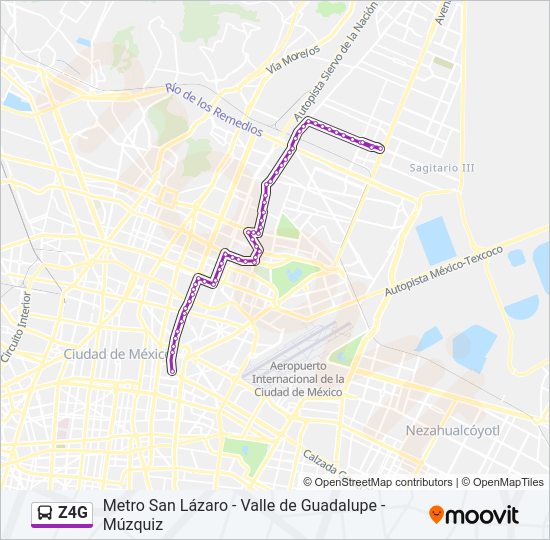 Mapa de Z4G de autobús