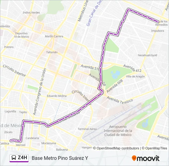 Z4H Bus Line Map