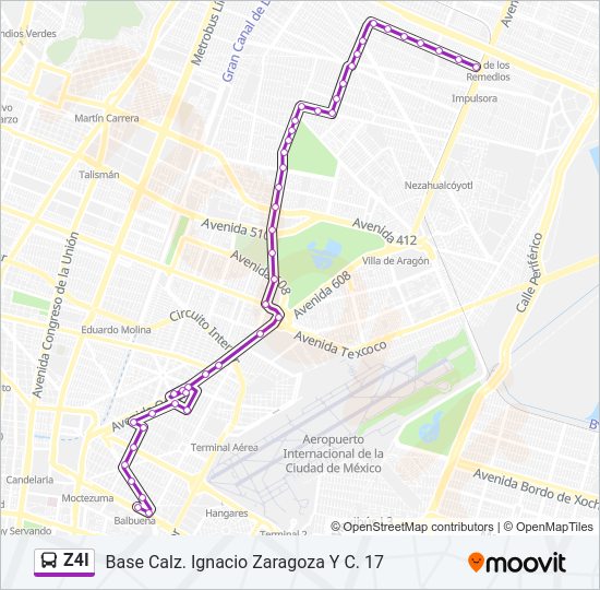Mapa de Z4I de autobús