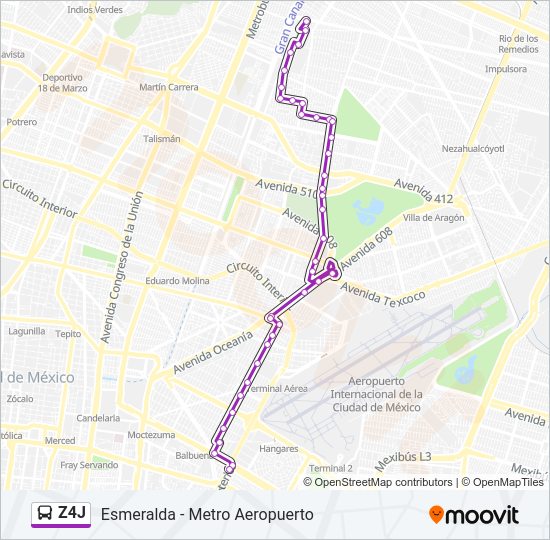 Mapa de Z4J de autobús