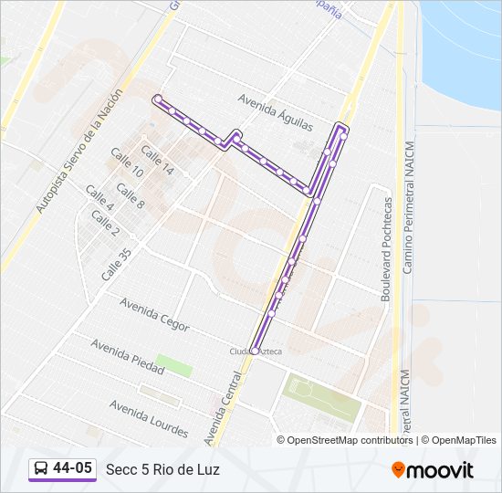 Mapa de 44-05 de autobús