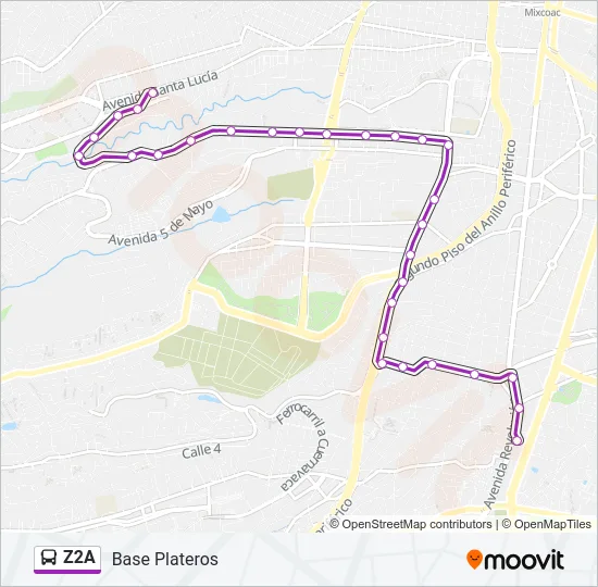 Z2A Bus Line Map
