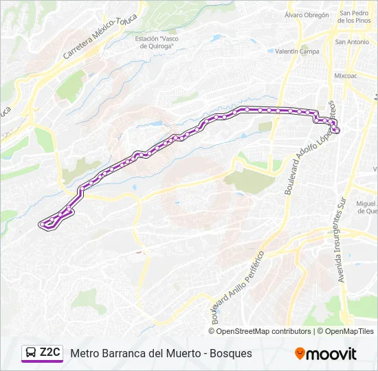 Z2C Bus Line Map