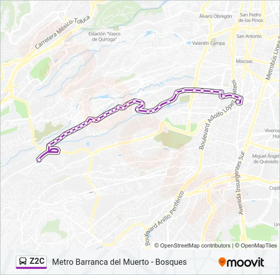 Z2C Bus Line Map