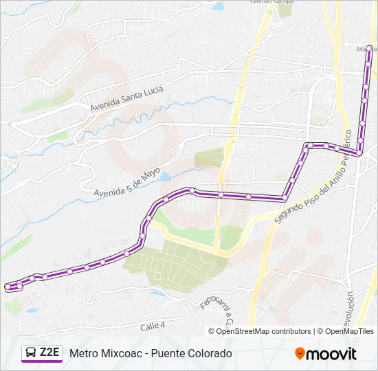 Z2E Bus Line Map