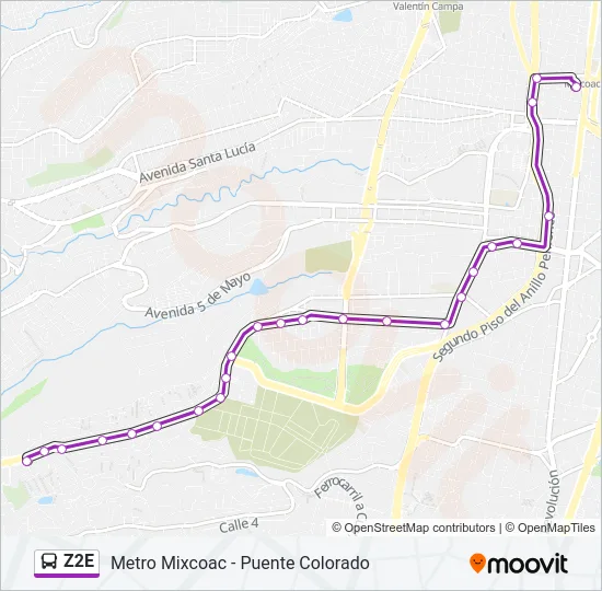 Z2E Bus Line Map