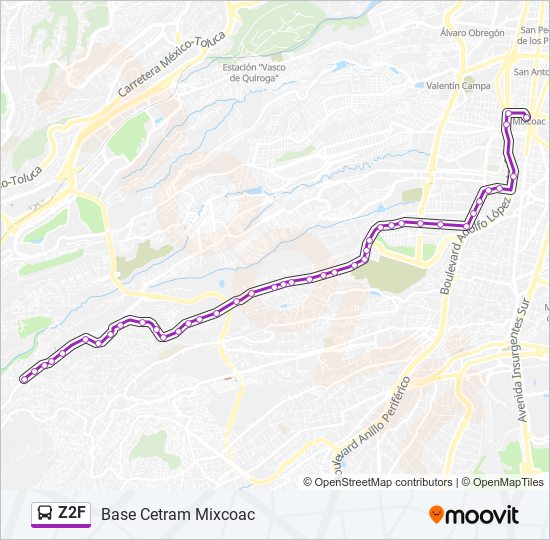 Mapa de Z2F de autobús