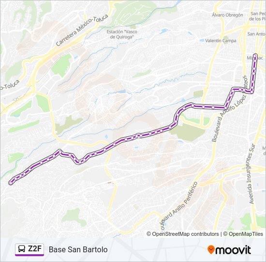 Mapa de Z2F de autobús
