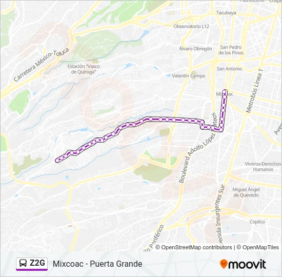 Z2G Bus Line Map