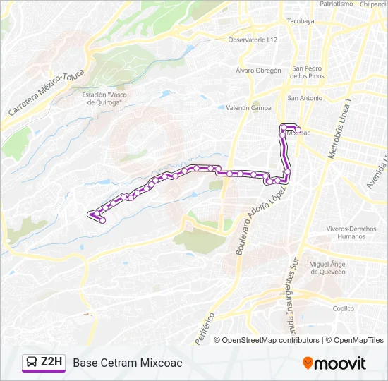 Z2H Bus Line Map