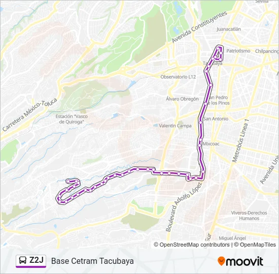 Z2J Bus Line Map