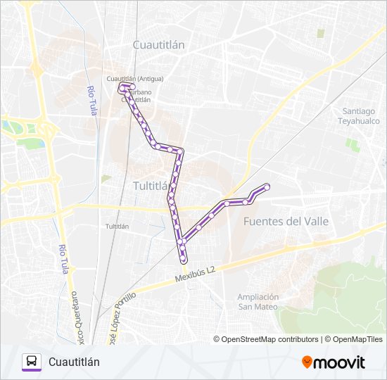 CENTRAL DE ABASTO - CUAUTITLÁN bus Line Map