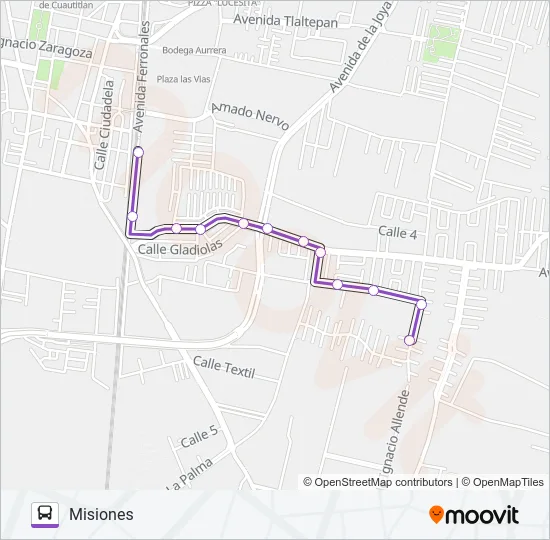 CUAUTITLÁN - MISIONES Bus Line Map