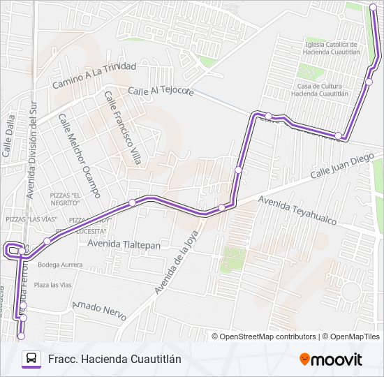 CUAUTITLÁN - FRACC. HACIENDA CUAUTITLÁN bus Line Map