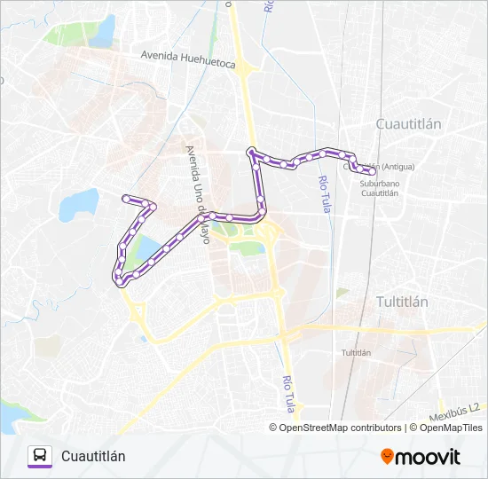 LA PERLA - CUAUTITLÁN Bus Line Map