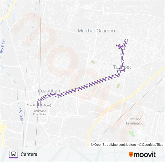CUAUTITLÁN - CANTERA Bus Line Map