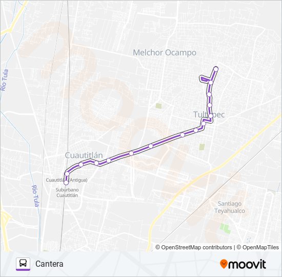 Mapa de CUAUTITLÁN - CANTERA de autobús