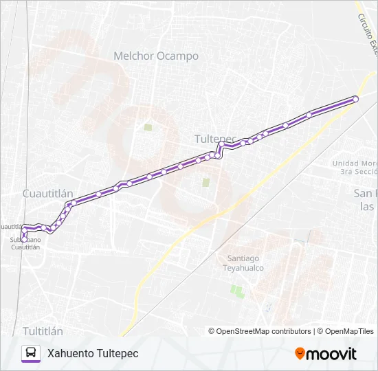 CUAUTITLÁN - XAHUENTO TULTEPEC Bus Line Map