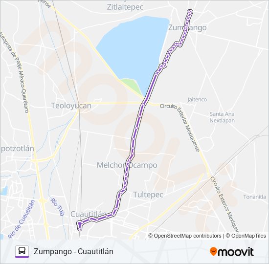 Mapa de ZUMPANGO - CUAUTITLAN de autobús