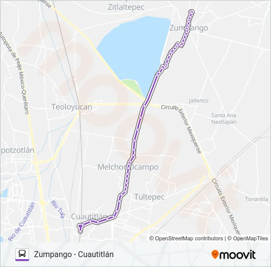 ZUMPANGO - CUAUTITLAN Bus Line Map