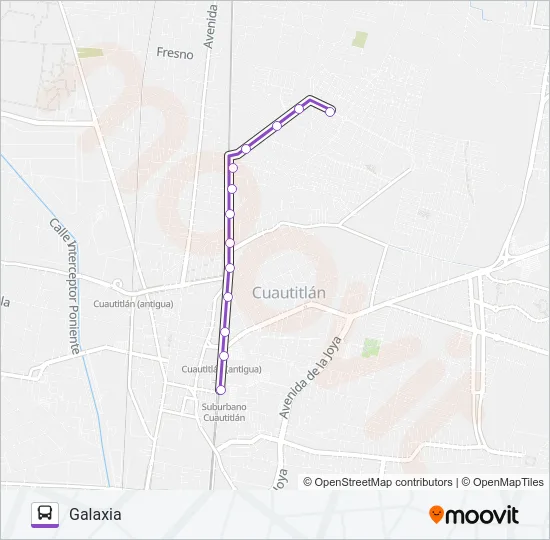 SUBURBANO CUAUTITLÁN - GALAXIA Bus Line Map