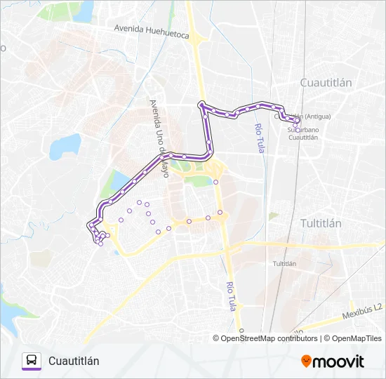 COLINAS DEL LAGO - CUAUTITLÁN Bus Line Map