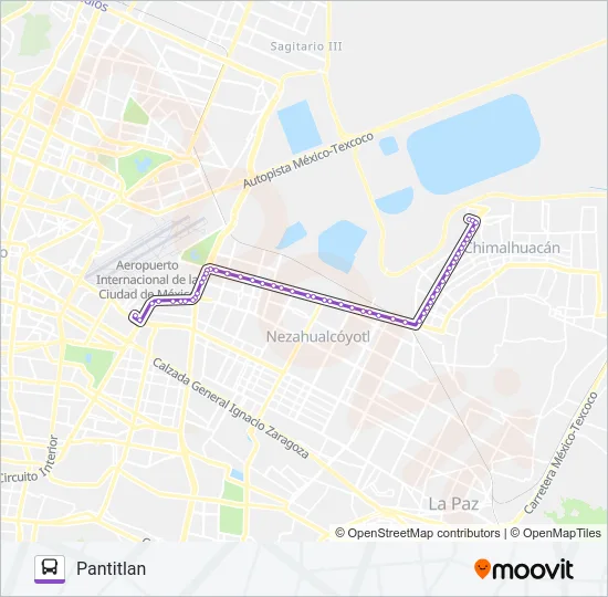 TORRES CONALEP - PANTITLÁN Bus Line Map