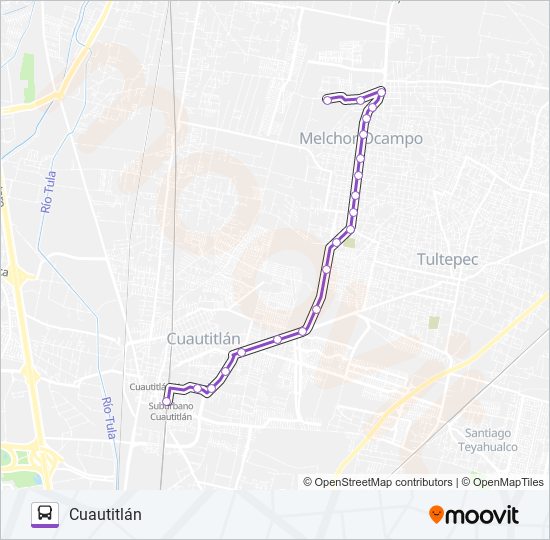 DOLORES - CUAUTITLÁN bus Line Map