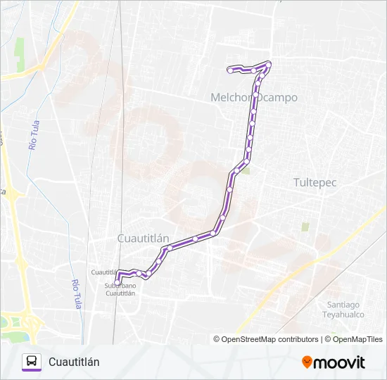DOLORES - CUAUTITLÁN Bus Line Map