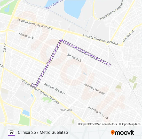 BORDO - CLÍNICA 25 Bus Line Map