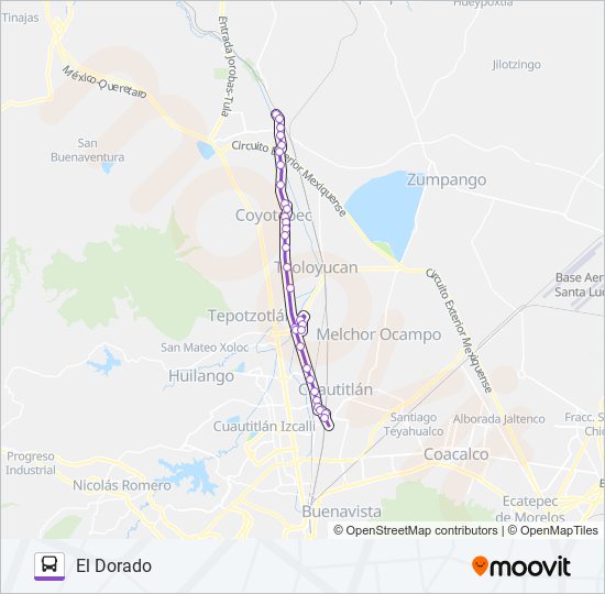 Mapa de CUAUTITLÁN - EL DORADO de Bus