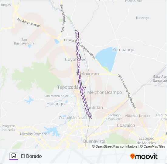CUAUTITLÁN - EL DORADO Bus Line Map