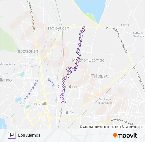 CUAUTITLÁN - LOS ALAMOS Bus Line Map