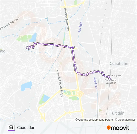 COFRADIA - CUAUTITLÁN Bus Line Map
