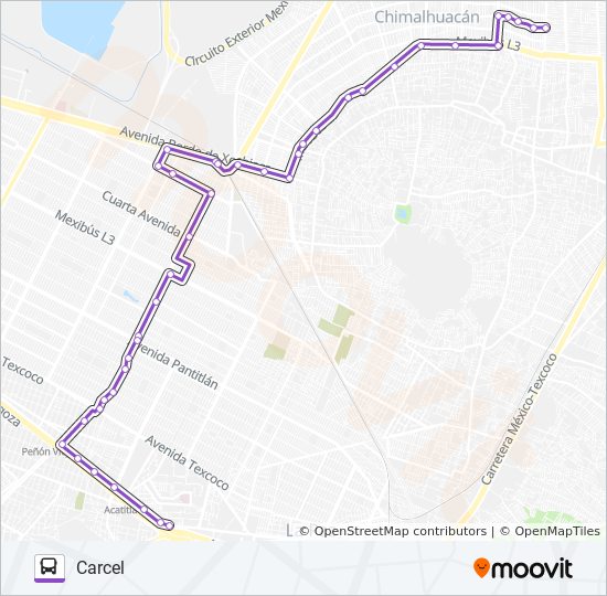 CÁRCEL bus Line Map