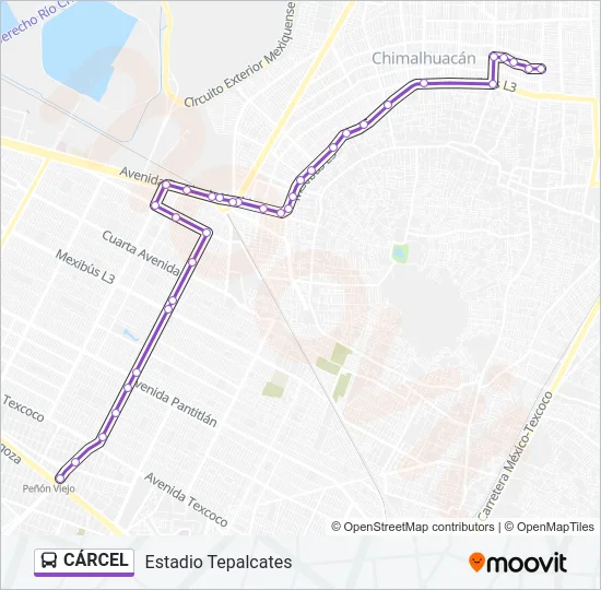 CÁRCEL Bus Line Map