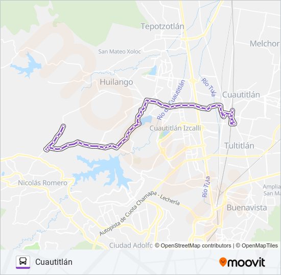 LA LIBERTAD TEPOJACO - CUAUTITLÁN bus Line Map