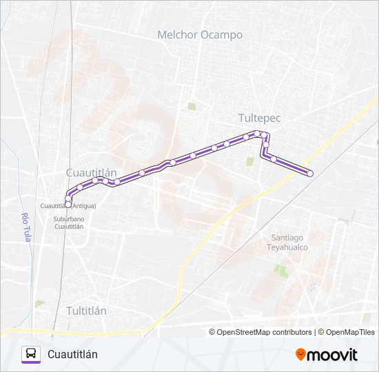 Mapa de TULTEPEC - CUAUTITLÁN de autobús