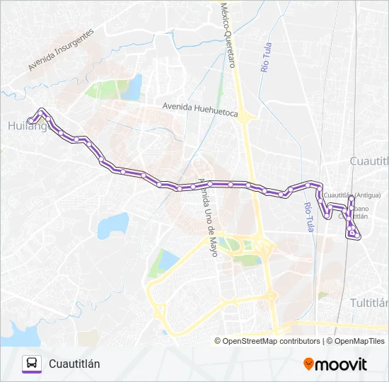 EL ROSARIO - CUAUTITLÁN Bus Line Map