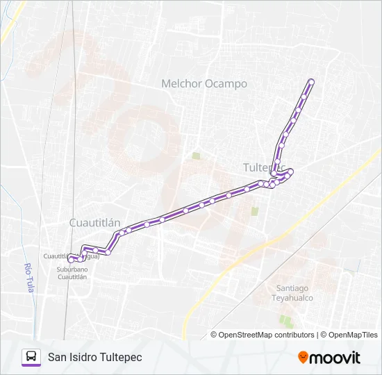 CUAUTITLÁN - SAN ISIDRO TULTEPEC Bus Line Map