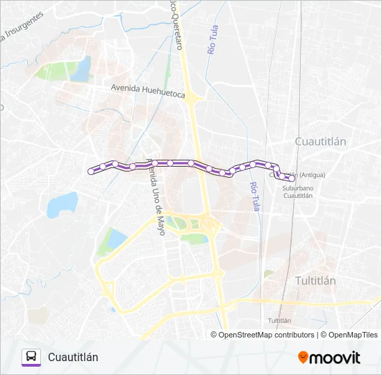 SAN ANTONIO - CUAUTITLÁN Bus Line Map