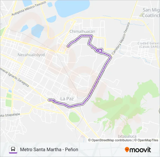 PEÑON- METRO SANTA MARTHA Bus Line Map