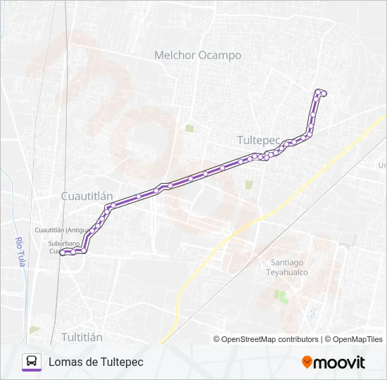 CUAUTITLÁN - LOMAS DE TULTEPEC Bus Line Map