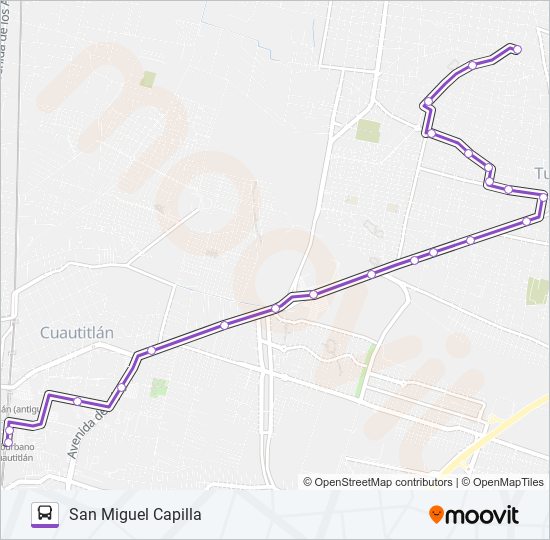 Mapa de CUAUTITLÁN - SAN MIGUEL CAPILLA de autobús