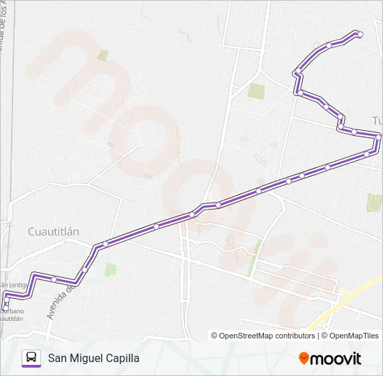 CUAUTITLÁN - SAN MIGUEL CAPILLA Bus Line Map