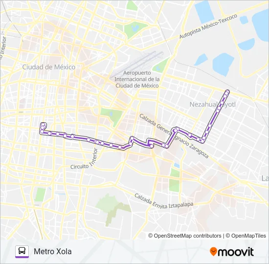 SOR JUANA - METRO XOLA Bus Line Map